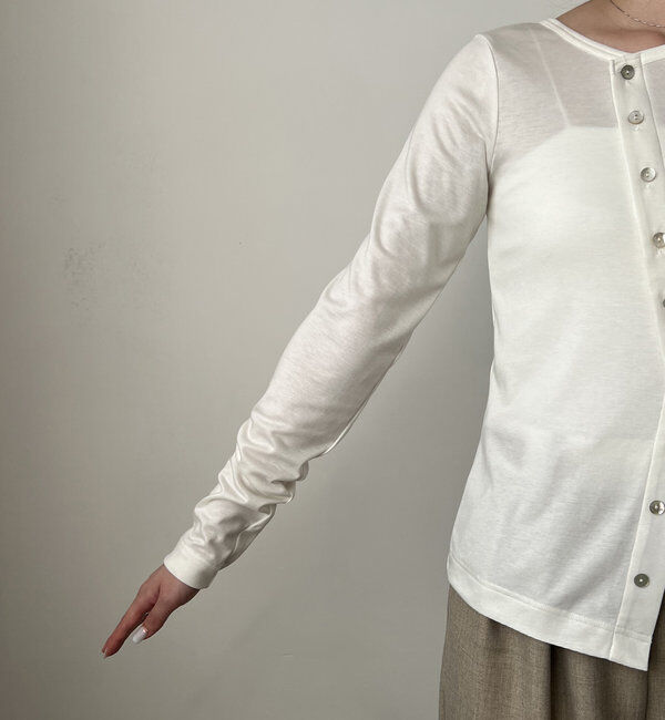  「アシメボタンカーデ風ロンT」|Tシャツ・カットソー|