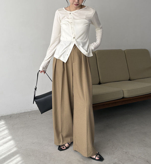  「アシメボタンカーデ風ロンT」|Tシャツ・カットソー|