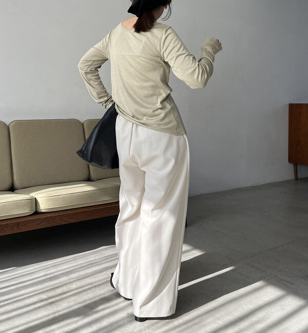  「アシメボタンカーデ風ロンT」|Tシャツ・カットソー|