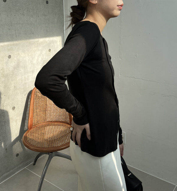  「アシメボタンカーデ風ロンT」|Tシャツ・カットソー|