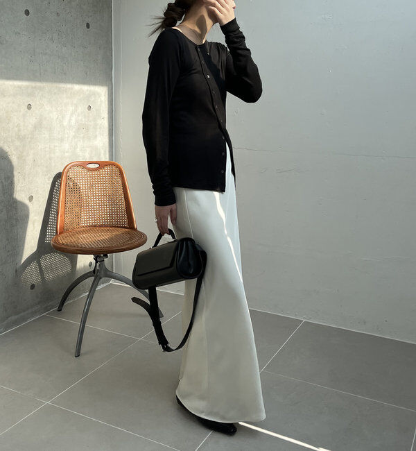  「アシメボタンカーデ風ロンT」|Tシャツ・カットソー|