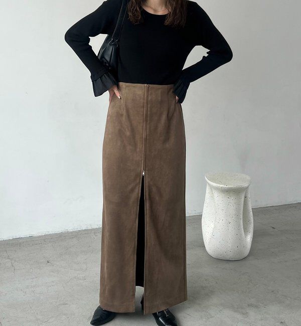  「スエードジップスカート」|スカート|