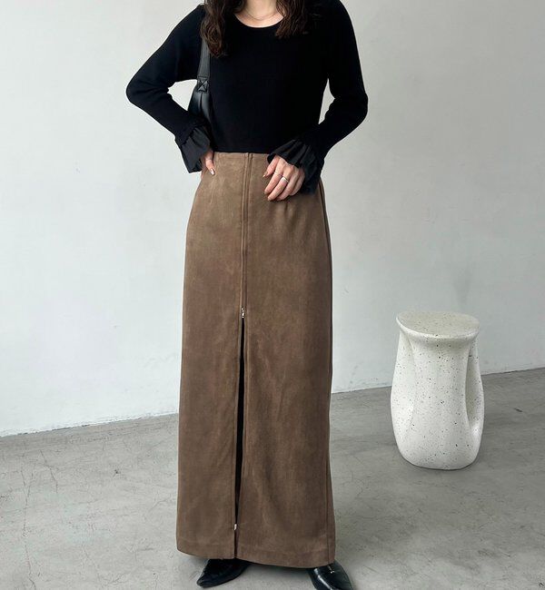  「スエードジップスカート」|スカート|