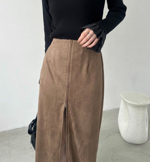  「スエードジップスカート」|スカート|
