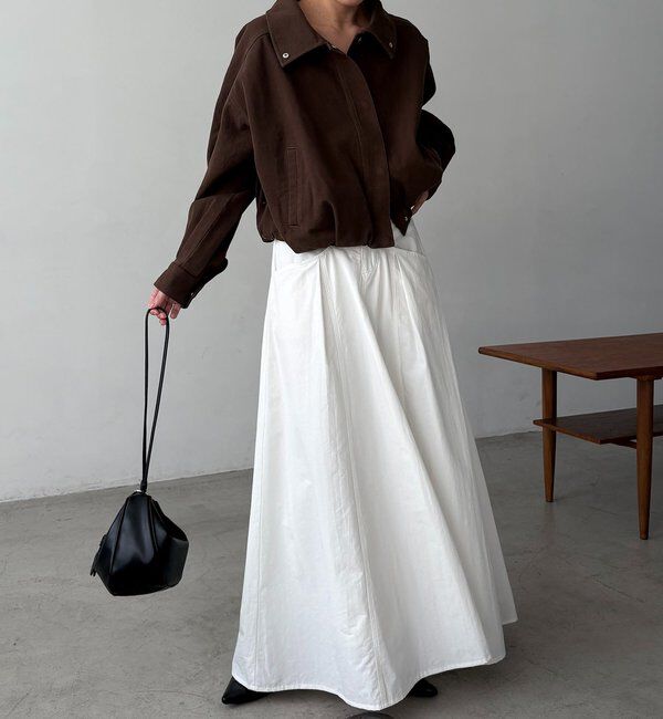  「【サイズ展開あり】ラウンドデニムブルゾン」|ブルゾン・スタジャン|