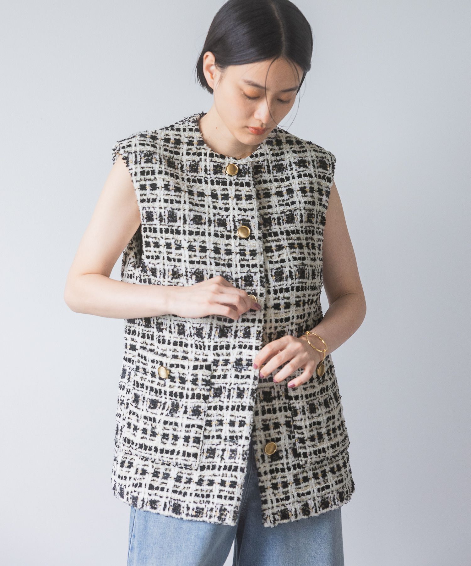 A part by 「ツィードベスト」|ダウンベスト・ベスト|
