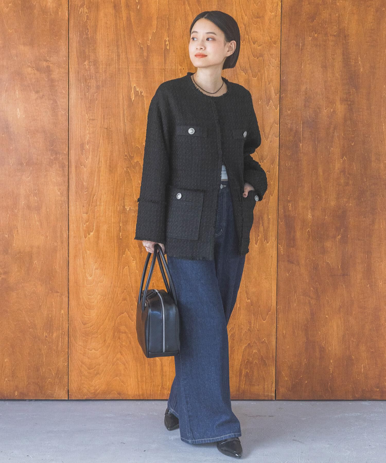 A part by 「ツイードノーカラージャケット」|ノーカラージャケット|