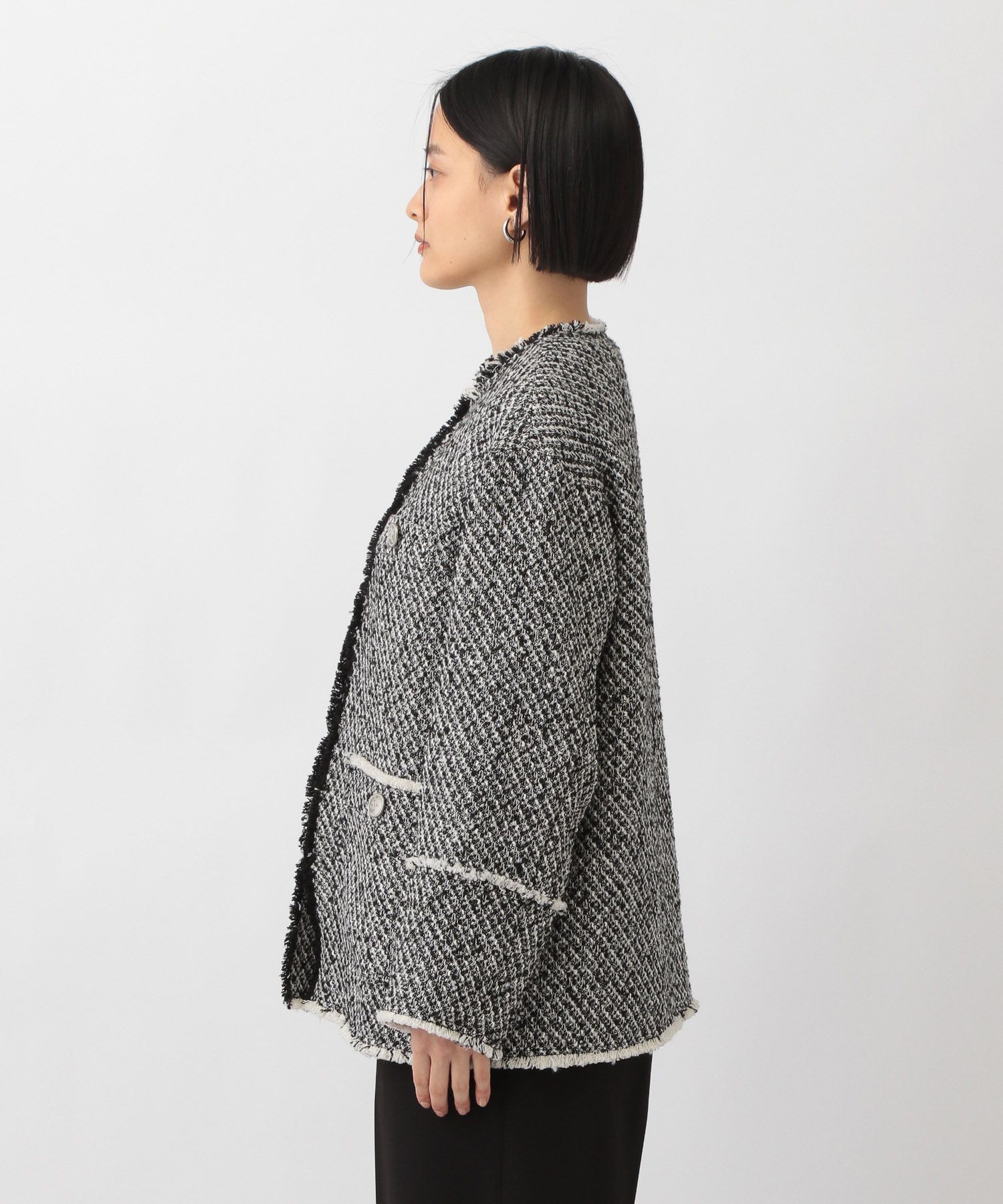 A part by 「ツイードノーカラージャケット」|ノーカラージャケット|