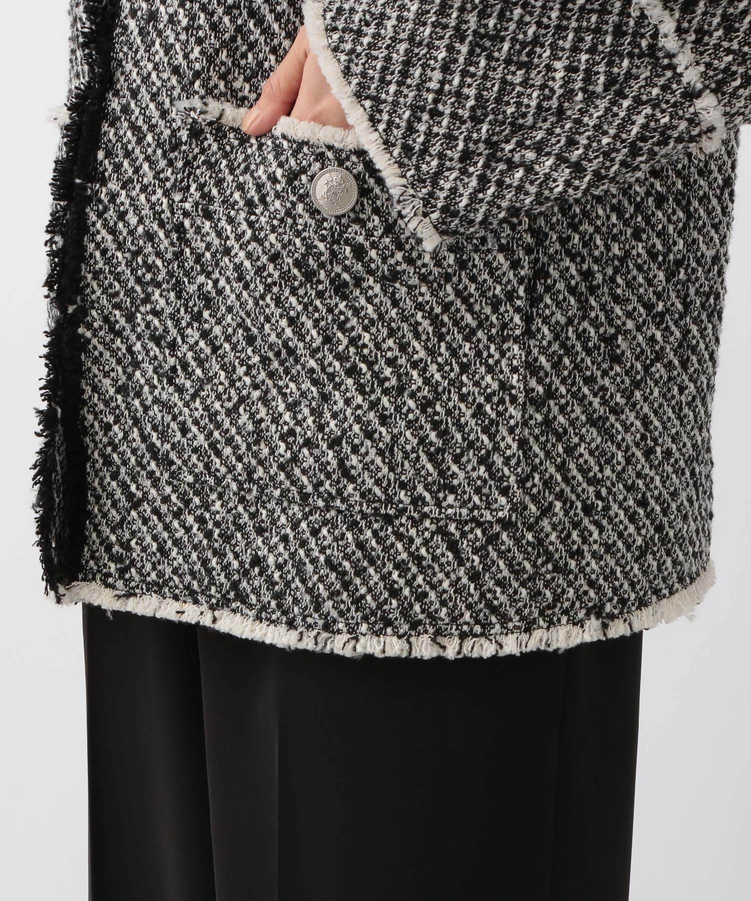 A part by 「ツイードノーカラージャケット」|ノーカラージャケット|