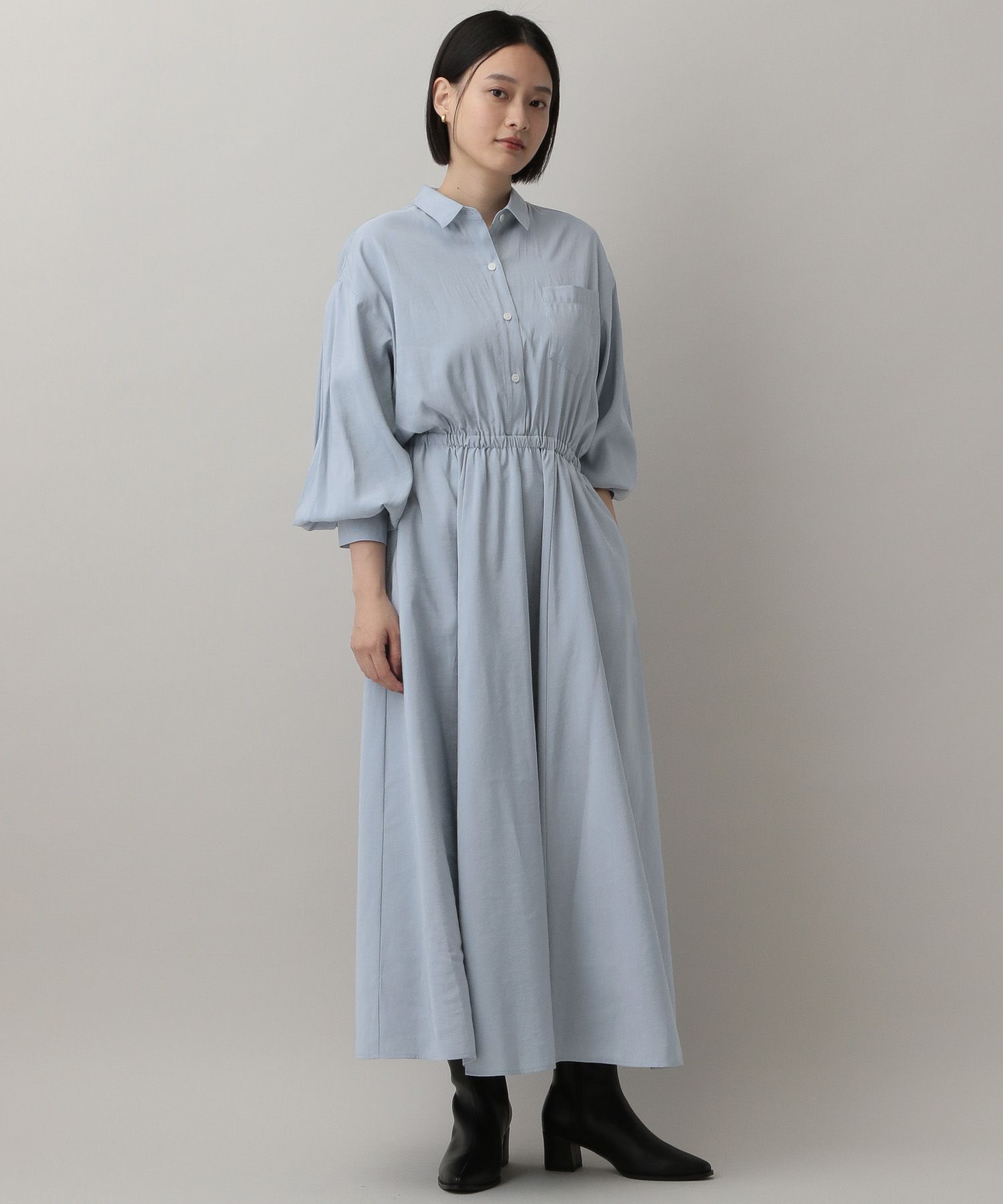 A part by 「ドロストシャツワンピース」|ワンピース|ライトブルー