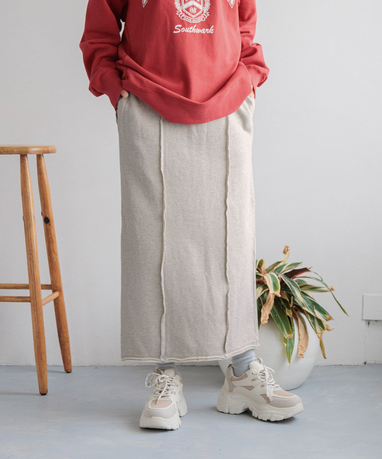 LOWRYS FARM「リメイクスウェットタイトスカート」|スカート|