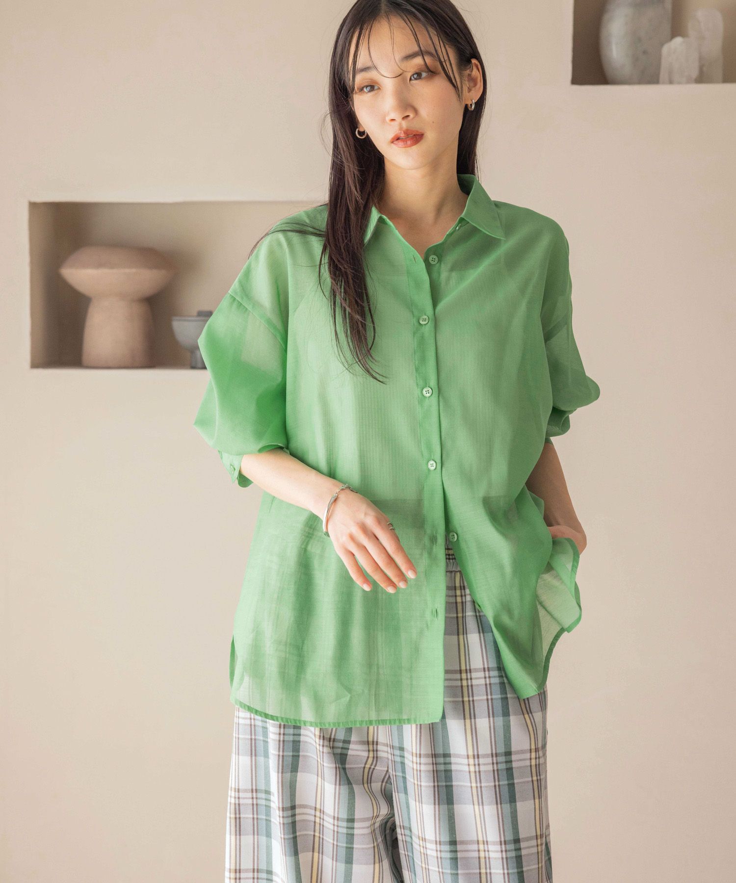 LOWRYS FARM「ｼｱｰｼｬﾂLS*」|シャツ・ブラウス|