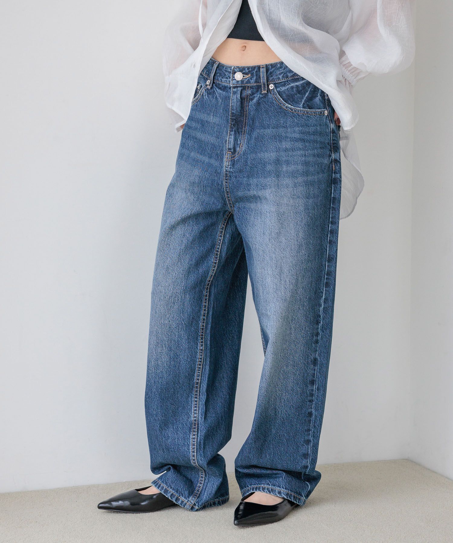 LOWRYS FARM「ワイドストレートデニム」|デニム|BLU6（ｲﾝﾃﾞｨｺﾞ）