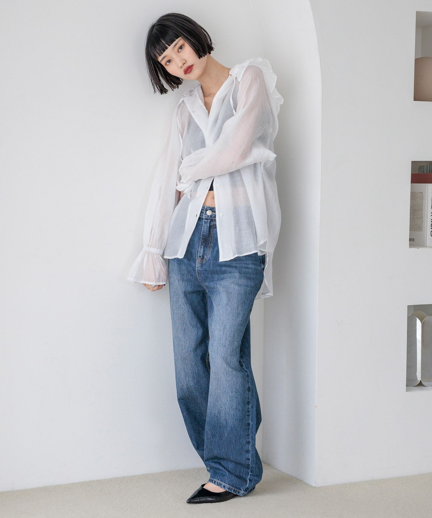 LOWRYS FARM「ワイドストレートデニム」|デニム|