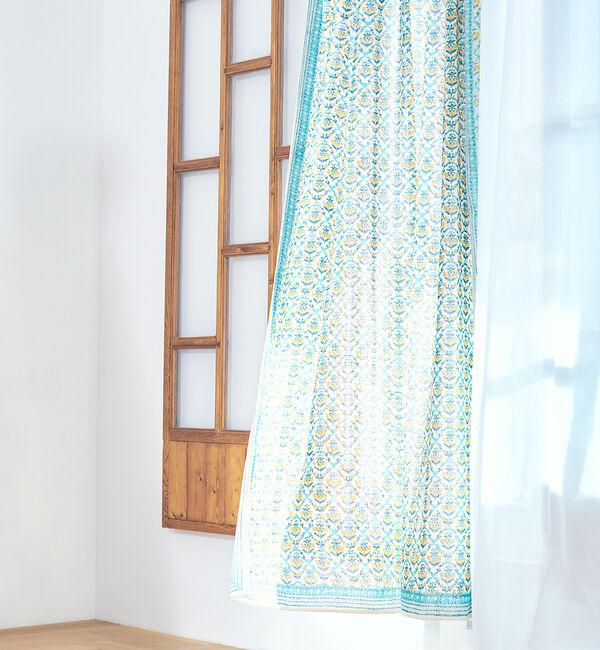 collex「ブロックプリント マルチクロス 145&times;225cm」|ブランケット|グリーン