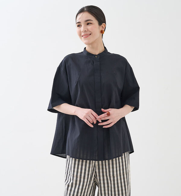 collex「インド綿 半袖フレアブラウス」|シャツ・ブラウス|