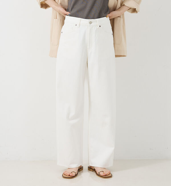collex「定番人気！美シルエット　セミワイドデニム2」|デニム|ホワイト