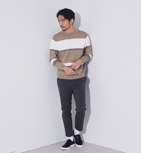 ABAHOUSE「【ウォッシャブル】パネルボーダー　ニット」|ニット・セーター|