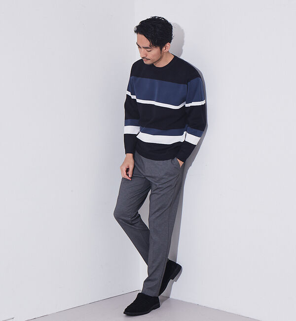 ABAHOUSE「【ウォッシャブル】パネルボーダー　ニット」|ニット・セーター|