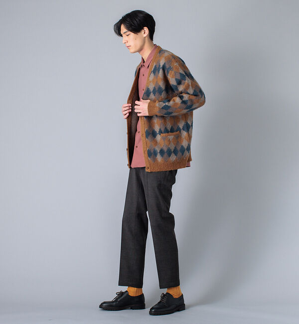 ABAHOUSE「モヘア 混 ダイヤ 柄 ジャガード カーディガン」|カーディガン|