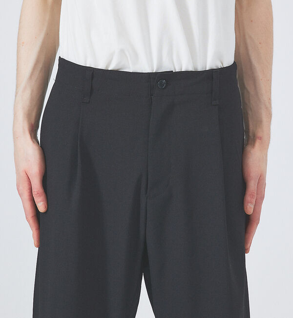 ABAHOUSE「【セットアップ対応】サイドタック ストレッチ ワイドパンツ」|チノ|