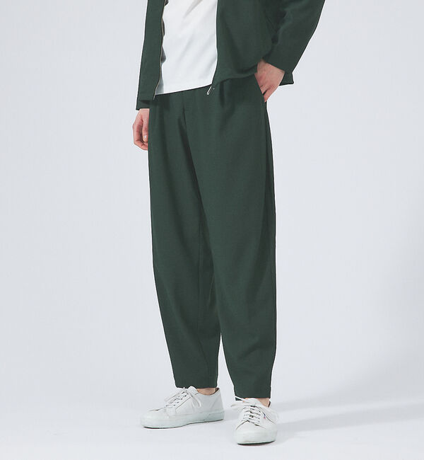 ABAHOUSE「【セットアップ対応】サイドタック ストレッチ ワイドパンツ」|チノ|グリーン