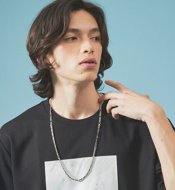 ABAHOUSE「【Leonor】フィガロチェーン&times;レオンチェーン 切替デザイン ネックレス」|ネックレス|シルバー