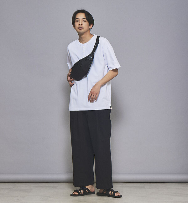 ABAHOUSE「【グッドウェア】USAコットン ヘンリーネック ショートスリーブ Tシャツ」|Tシャツ・カットソー|