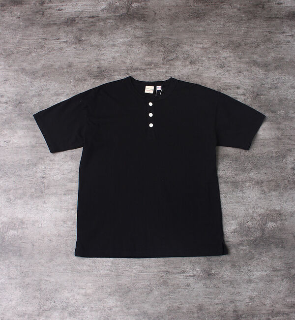 ABAHOUSE「【グッドウェア】USAコットン ヘンリーネック ショートスリーブ Tシャツ」|Tシャツ・カットソー|
