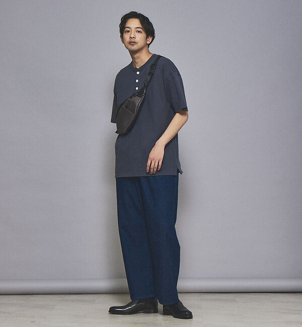 ABAHOUSE「【グッドウェア】USAコットン ヘンリーネック ショートスリーブ Tシャツ」|Tシャツ・カットソー|