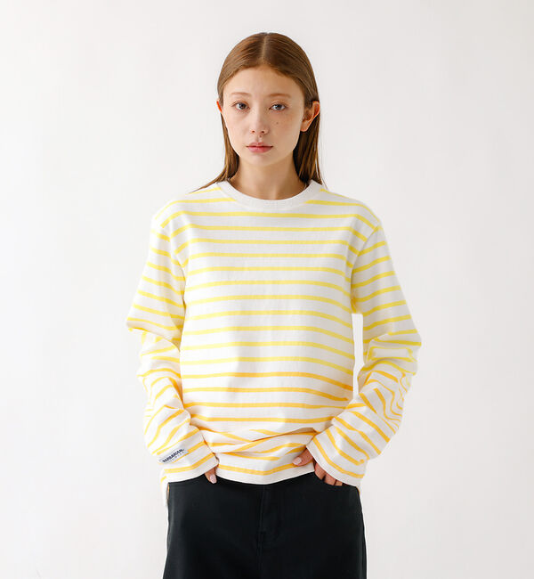 ABAHOUSE「BARBARIAN 12ozHEAVY WEIGHT CREW LONG/ボーダ」|Tシャツ・カットソー|レモン