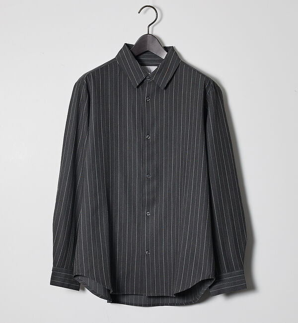 ABAHOUSE「【定番】レギュラーカラーストライプシャツ」|シャツ・ブラウス|チャコールグレー
