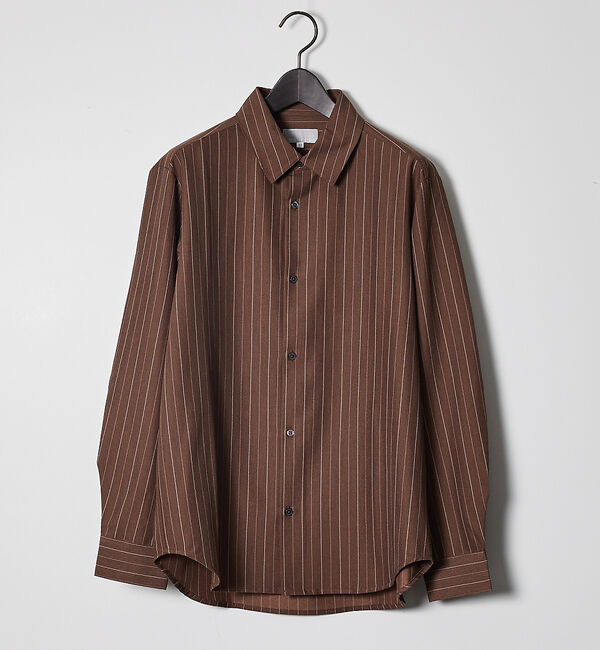 ABAHOUSE「【定番】レギュラーカラーストライプシャツ」|シャツ・ブラウス|ブラウン
