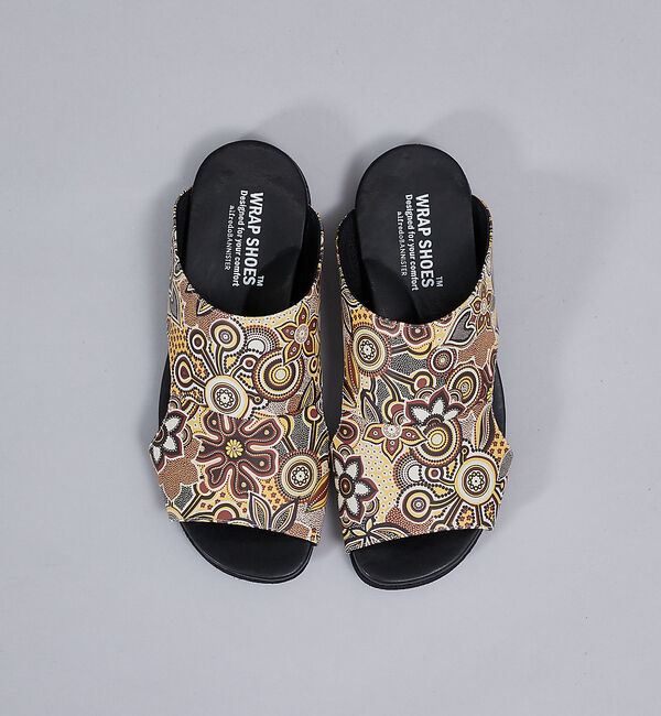 alfredoBANNISTER「【WRAP SHOES】レザー サイドキャビティ ボタニカル柄 スライドサンダル」|サンダル|