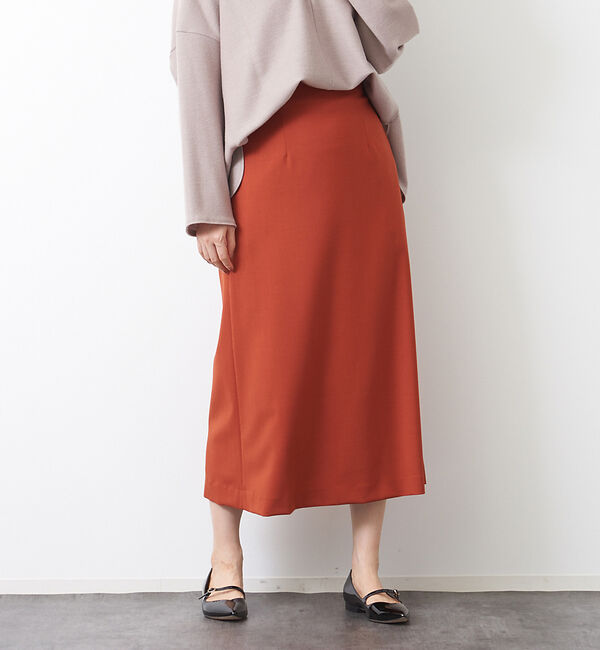 Rouge vif「ウール混セミフレアスカート」|スカート|オレンジ