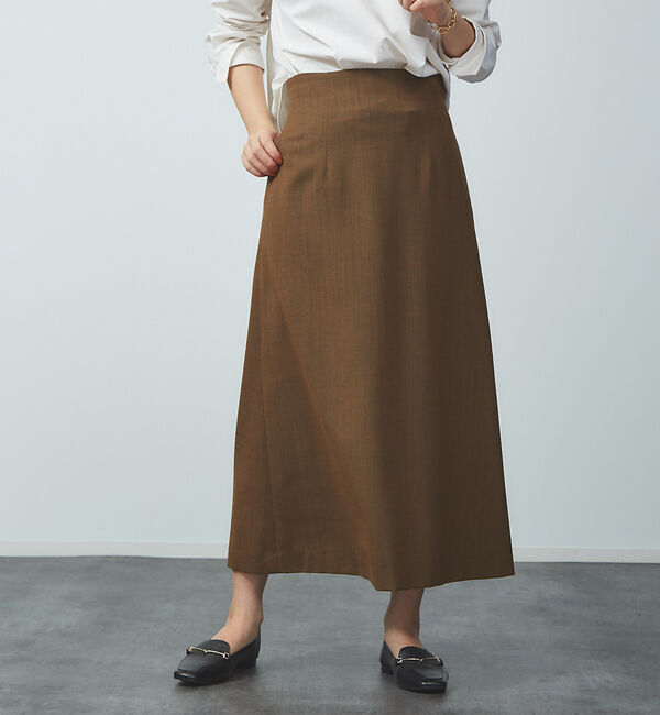 Rouge vif「ウール混セミフレアスカート」|スカート|ブラウン