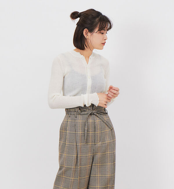 Rouge vif「【CURRENTAGE】ヘンリーネックリブニット」|ニット・セーター|オフホワイト