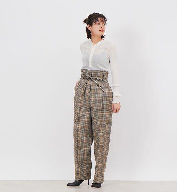 Rouge vif「【CURRENTAGE】ヘンリーネックリブニット」|ニット・セーター|