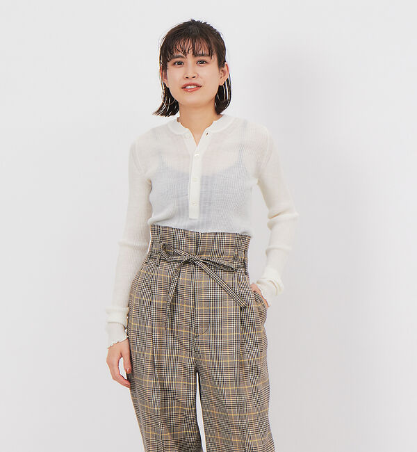 Rouge vif「【CURRENTAGE】ヘンリーネックリブニット」|ニット・セーター|