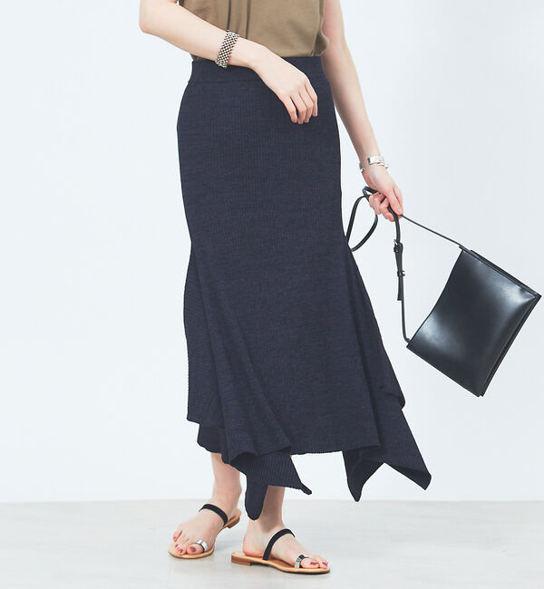 Rouge vif「ニットヘムフレアスカート」|スカート|