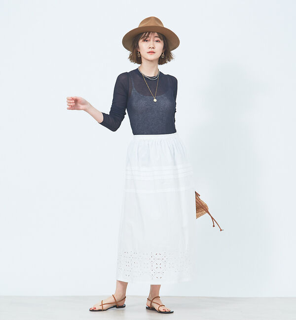 Rouge vif「タイルエンブロイダリースカート」|スカート|