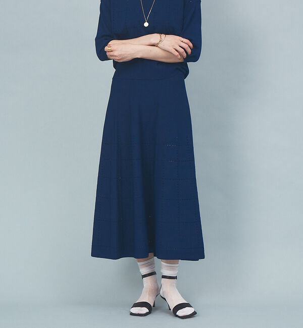 Rouge vif「【セットアップ対応】アイレットニットスカート」|スカート|ネイビー