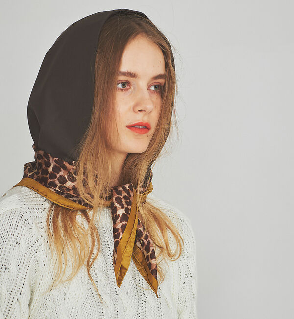 Rouge vif「【manipuri／マニプリ】　フード付スカーフ 　レオパード」|バンダナ・スカーフ|