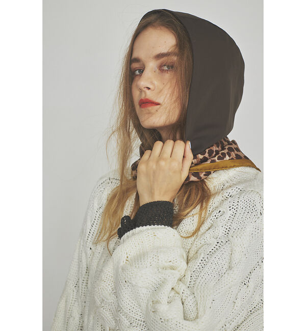 Rouge vif「【manipuri／マニプリ】　フード付スカーフ 　レオパード」|バンダナ・スカーフ|