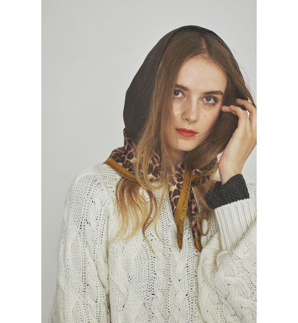 Rouge vif「【manipuri／マニプリ】　フード付スカーフ 　レオパード」|バンダナ・スカーフ|