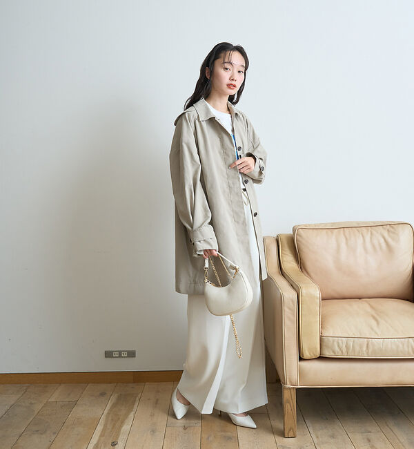 Rouge vif「ピーチ加工ステンカラーハーフコート」|ステンカラーコート|