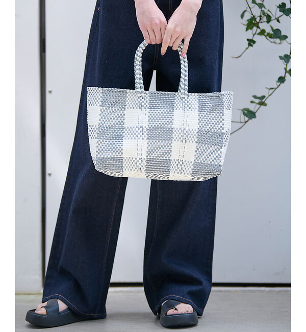 Rouge vif「【MOON BIRD/ムーンバード】手編みのメルカドバッグ/TANPIN/横長/」|ショルダー・メッセンジャー|ブラック系その他3