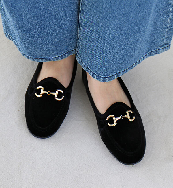 Rouge vif「【ALBEROLA / アルベローラ】ベロア ビットローファー / フラットシュ」|ローファー|