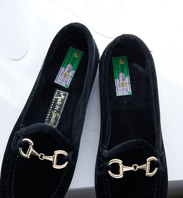 Rouge vif「【ALBEROLA / アルベローラ】ベロア ビットローファー / フラットシュ」|ローファー|