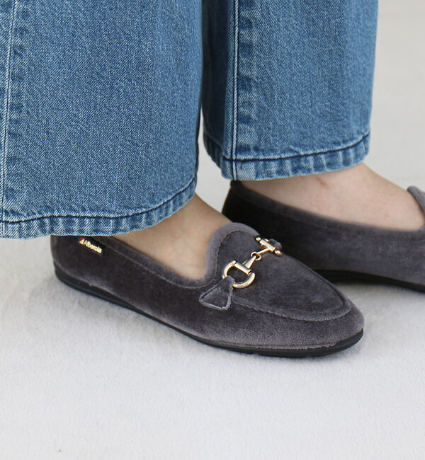 Rouge vif「【ALBEROLA / アルベローラ】ベロア ビットローファー / フラットシュ」|ローファー|グレー